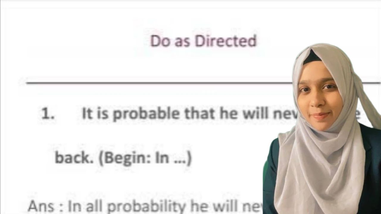 Do As Directed 1 | Rewrite The Following Sentences #education #english #gurusajjad