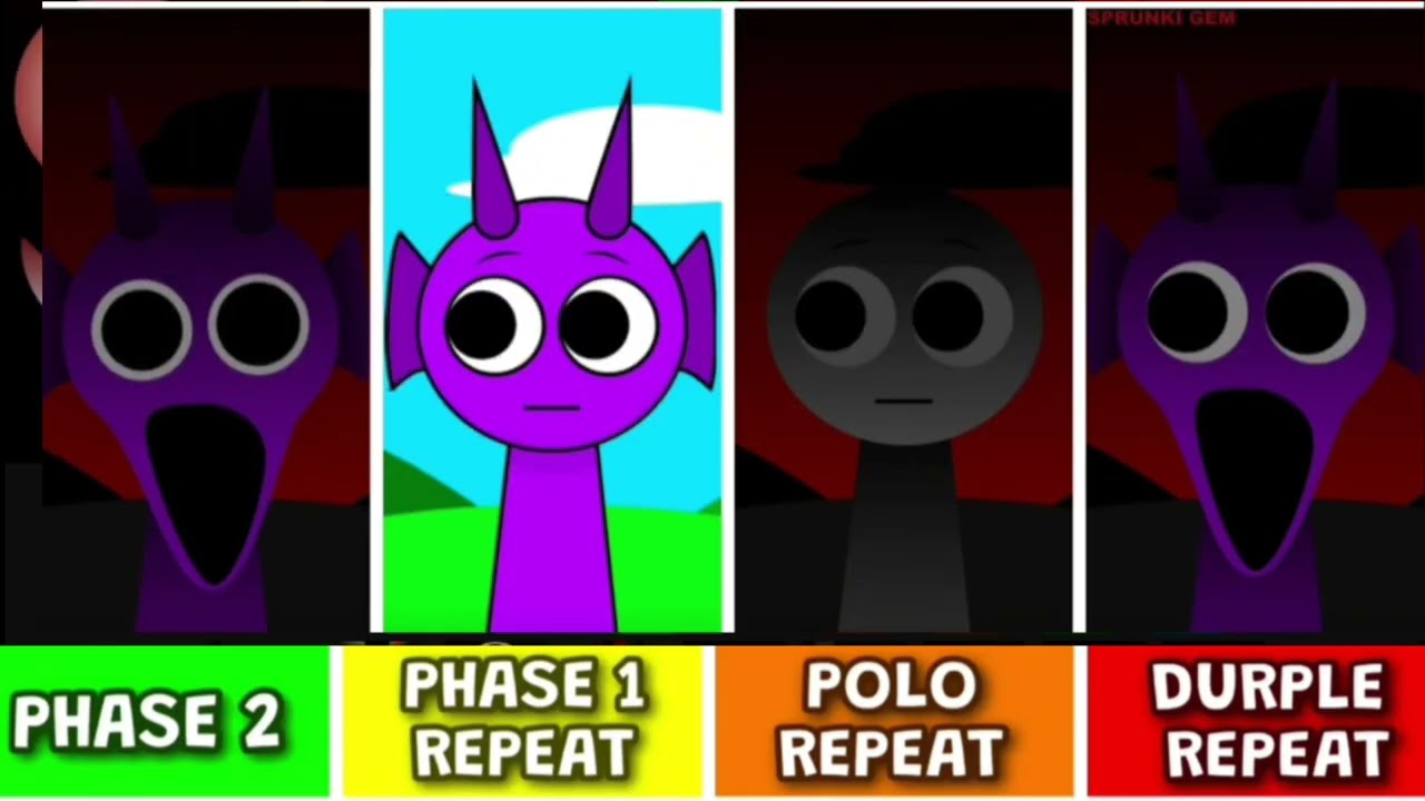 Sprunki But Polo Phase  Phase Durple And Phase 3 Repeat After Phase 3 (All Characters)New Mod 