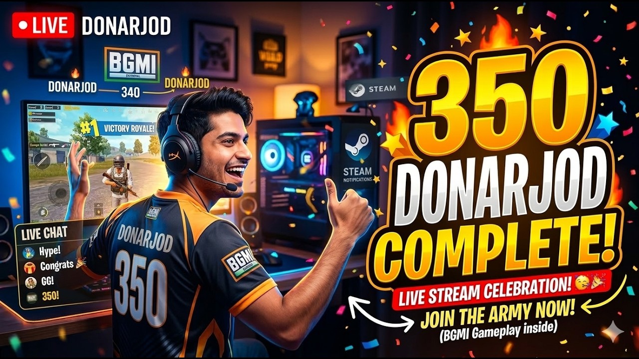 350 SUBS COMPLETED 🎉🔥 | DONARJOD BGMI LIVE CELEBRATION!#bgmi #bgmilive #verticallive #pubgmobile