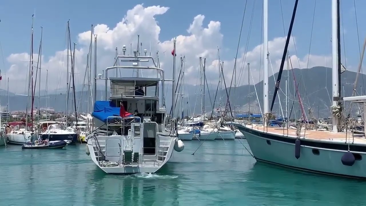 Free at Last!  XPM78-01 M&ouml;bius leaving Finike marina and heading out to sea