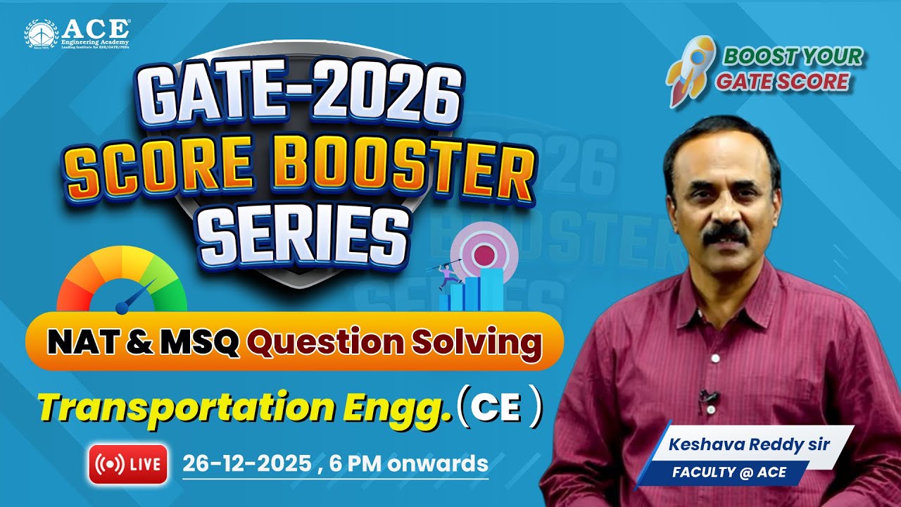 GATE 2026: Civil Engg. | Transportation Engg | Score Booster Series | NAT & MSQ Question Solving