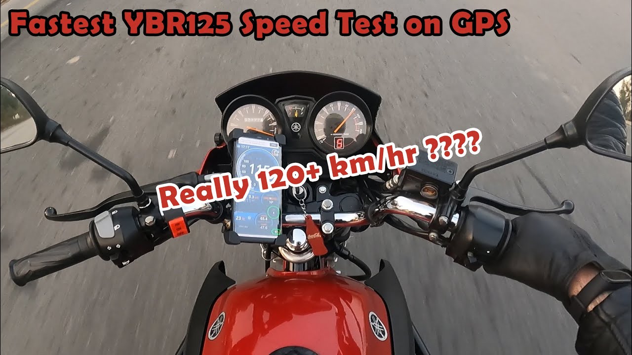 Yamaha YBR125 Latest Model GPS TOP Speed test || YBR125 Latest model Top Speed test