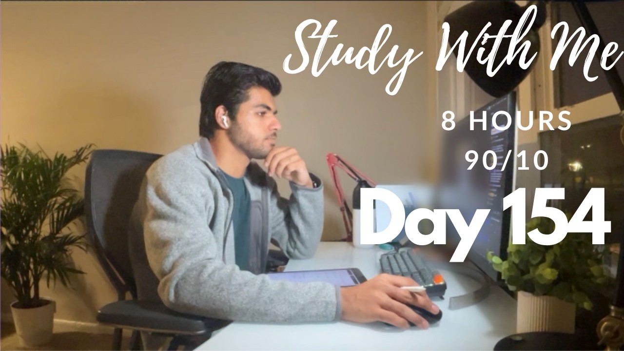 8 Hour Live Study With Me|Medical Student|90/10 Pomodoro 🍅| Rain Sounds🌧️|Day 154