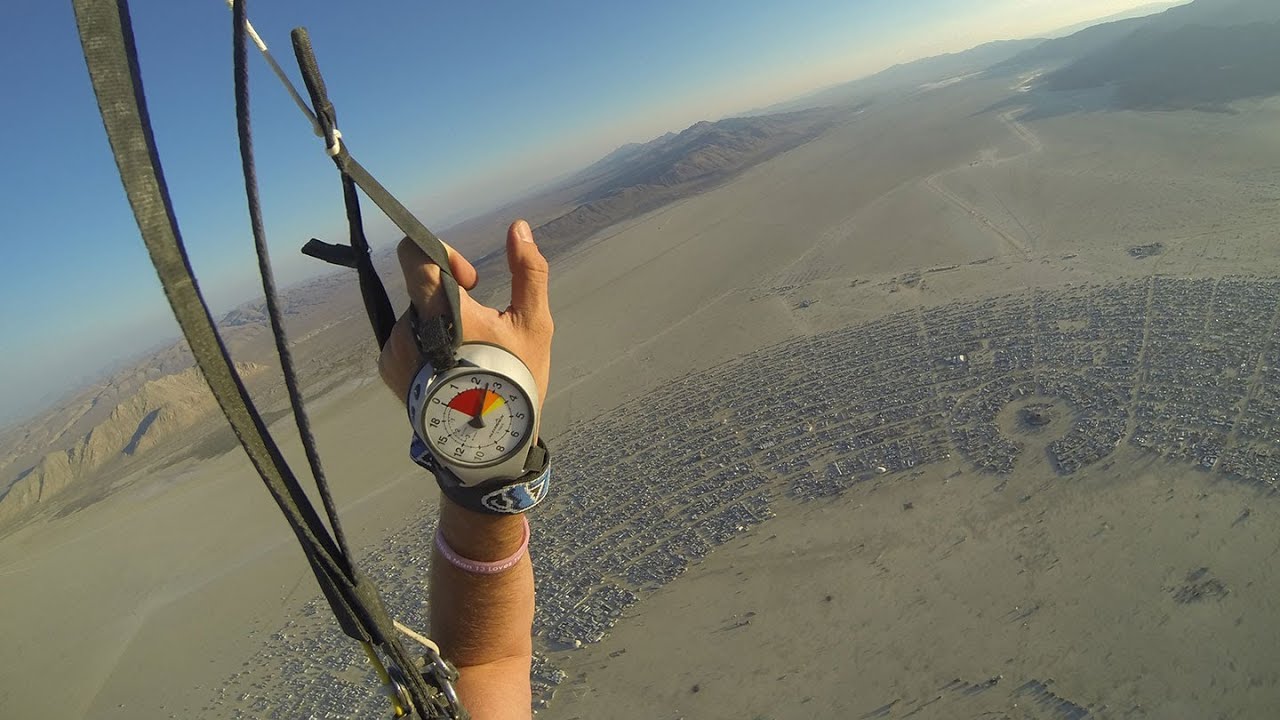 Sunset skydive over Burning Man with the BEST 
