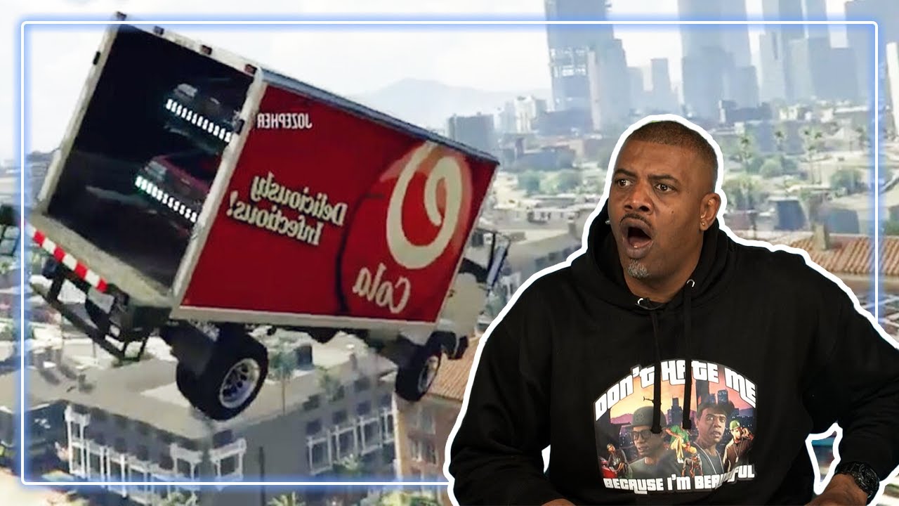 Lamar Reacts to Crazy GTA Stunts