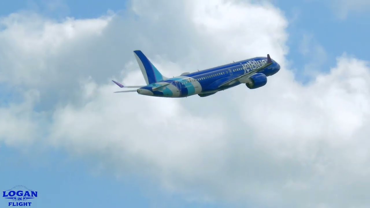JetBlue’s Brand New Plane Takes Off on Runway 22R at Logan Airport