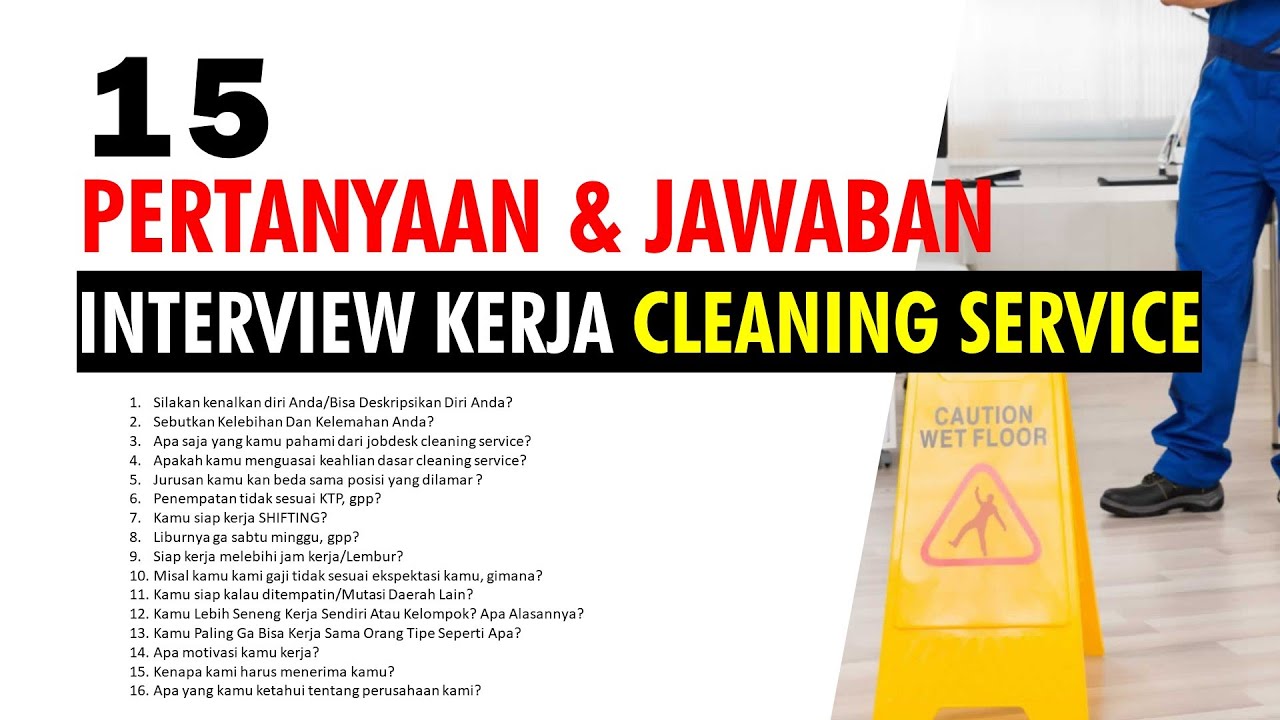 15 Pertanyaan dan jawaban interview kerja cleaning service | OB