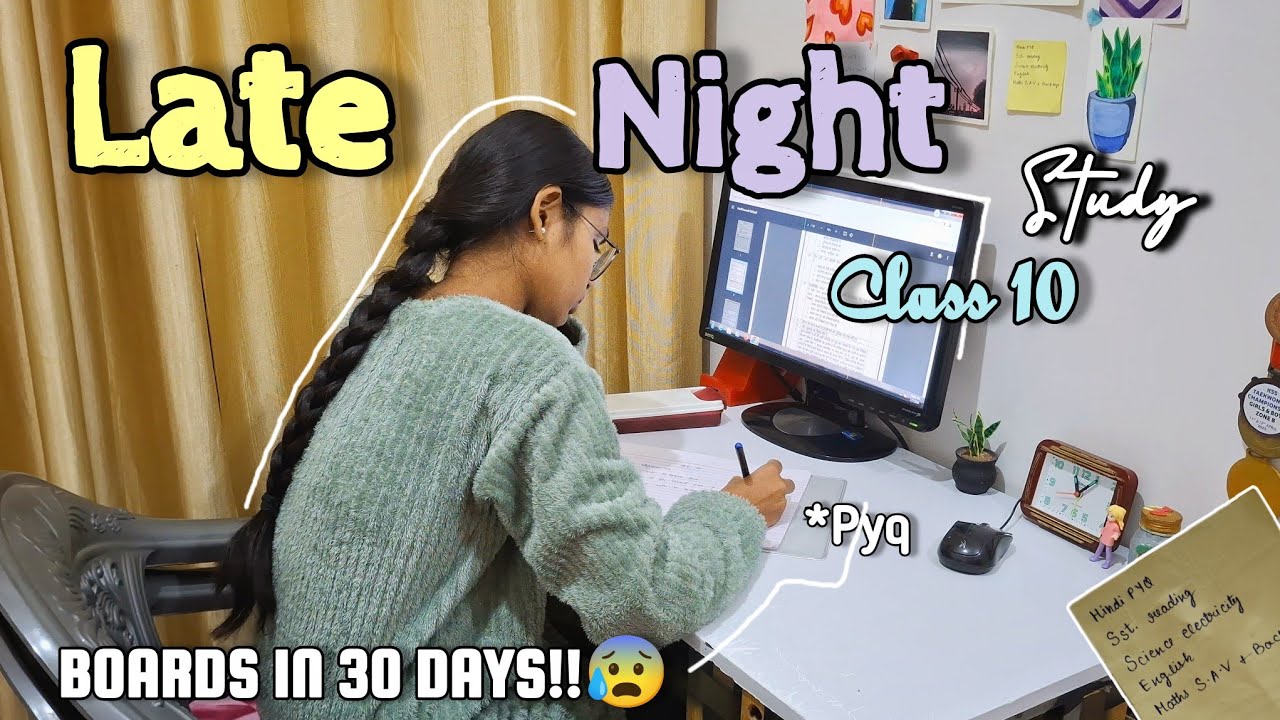 Late night Study as a 10th grader 🌟| Study vlog indian 10th grader| Harshika 💖