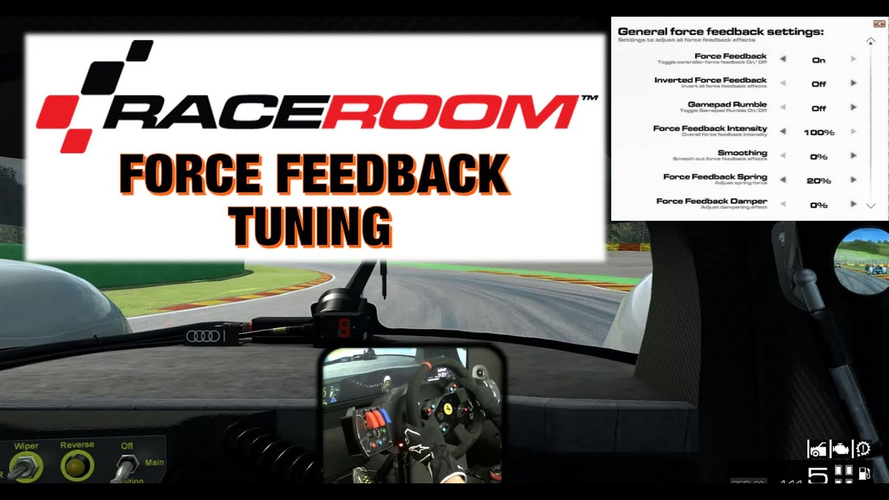 Raceroom Force Feedback and Setup Tuning - Audi R18 TDI