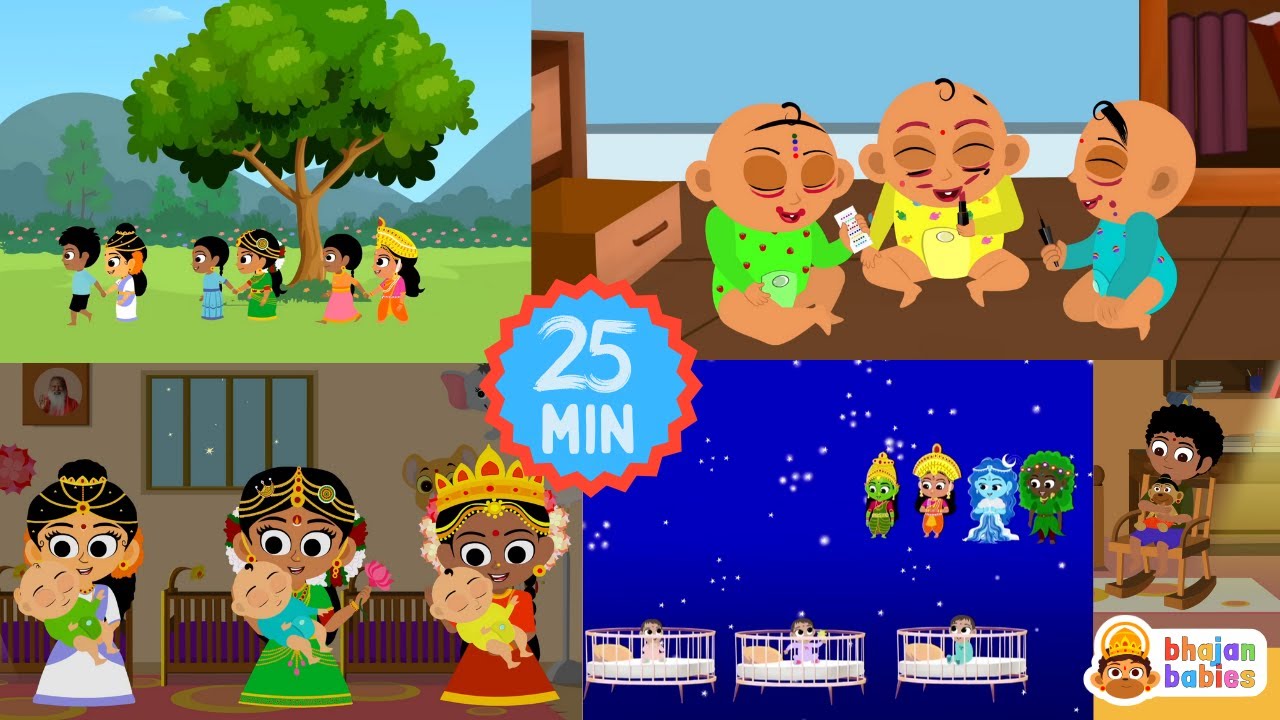 😴🎶 Soft Bhajans for Sleep Time: Calm Nights, Happy Hearts | Kids Lullaby Compilation