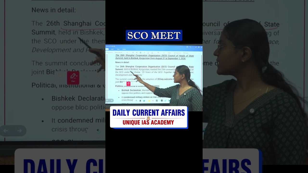 SCO Meet 2026 🌏 | Shanghai Cooperation Organisation | International Relations for UPSC