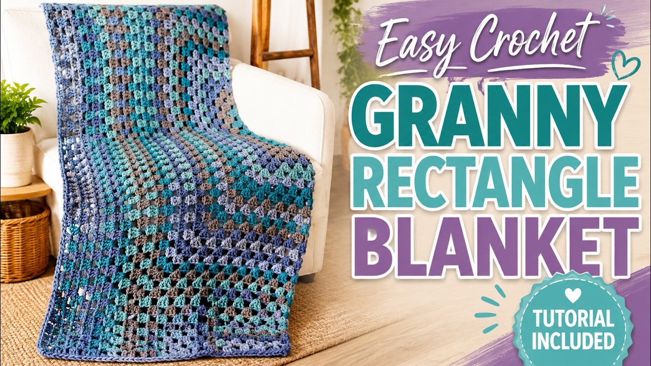Crochet Rectangle Granny Afghan | BEGINNER | The Crochet Crowd