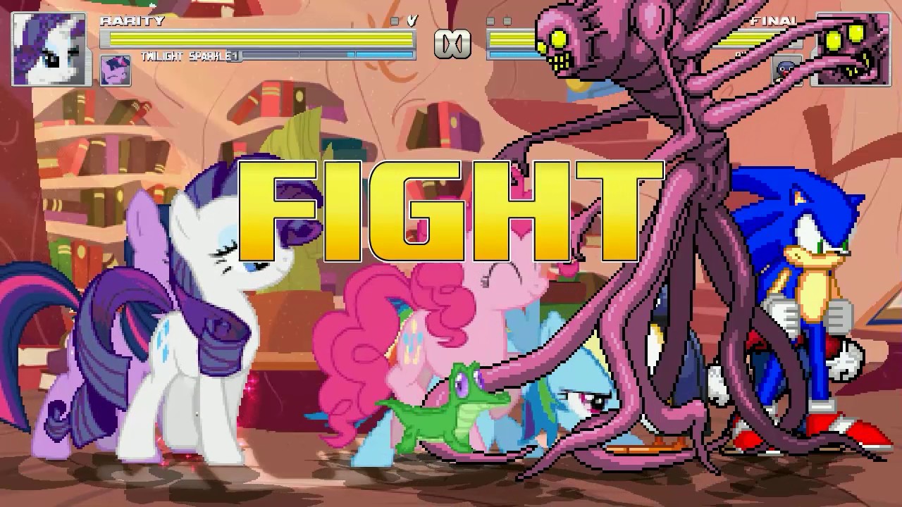 AN Mugen Request #1050: Rarity, T.Sprakle, Pinkie pie, R.Das VS Final, Pingu, Sonic, Mario