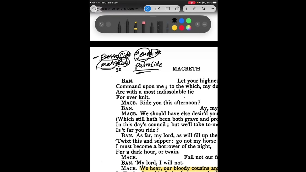 2nd year. Drama, Shakespeare’s “Macbeth” : Act 3