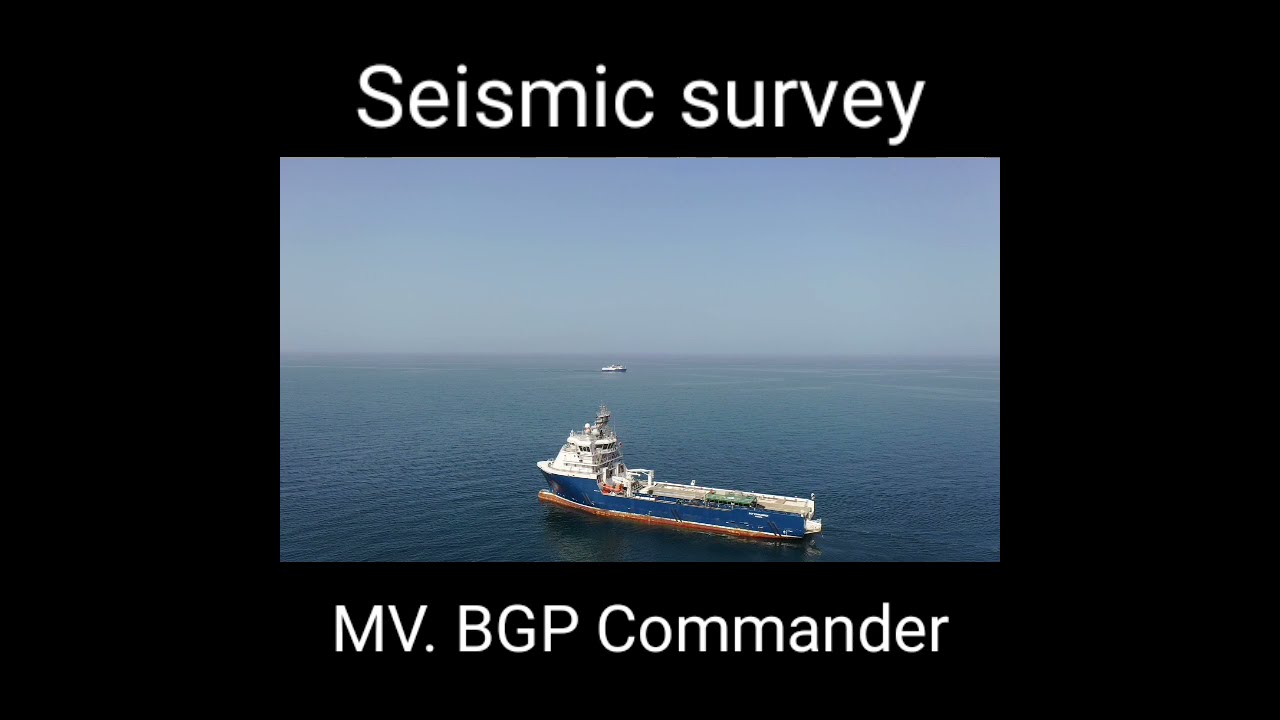 Seismic Survey MV. BGP Commander and BGP Challenger, Cable line and Shooting vessel