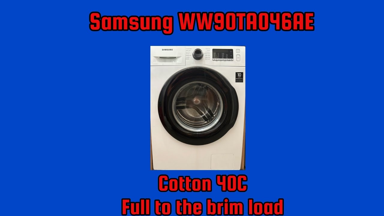 Samsung WW90TA046AE: Cottons 40C full load