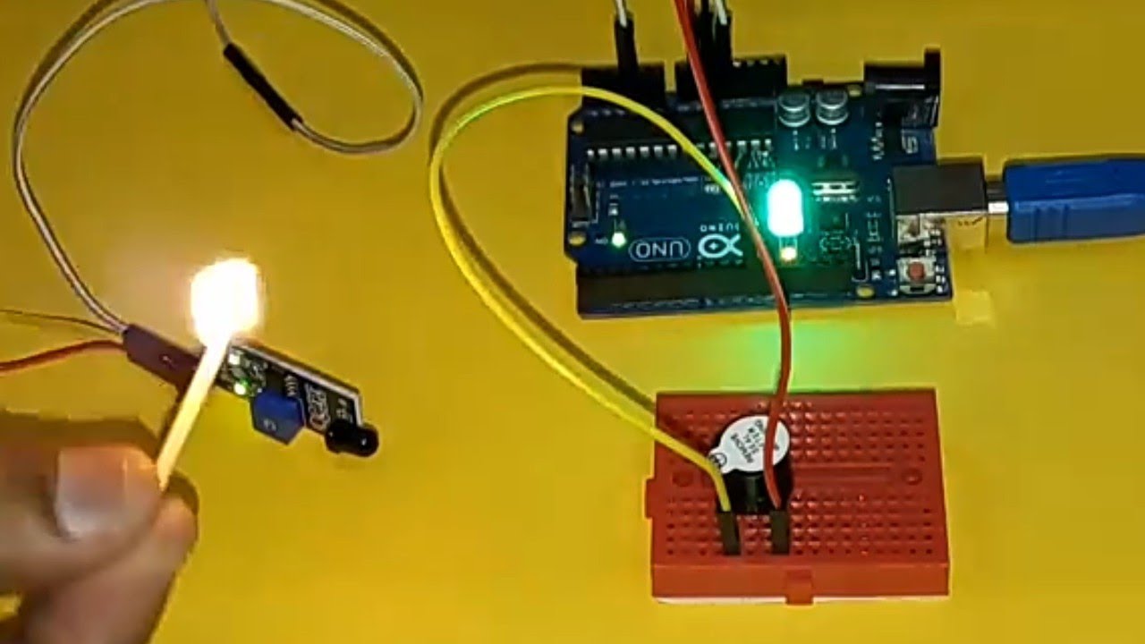 Mini Fire Alarm System using Arduino | Arduino with Fire Sensor,LED and Buzzer(Tutorial).