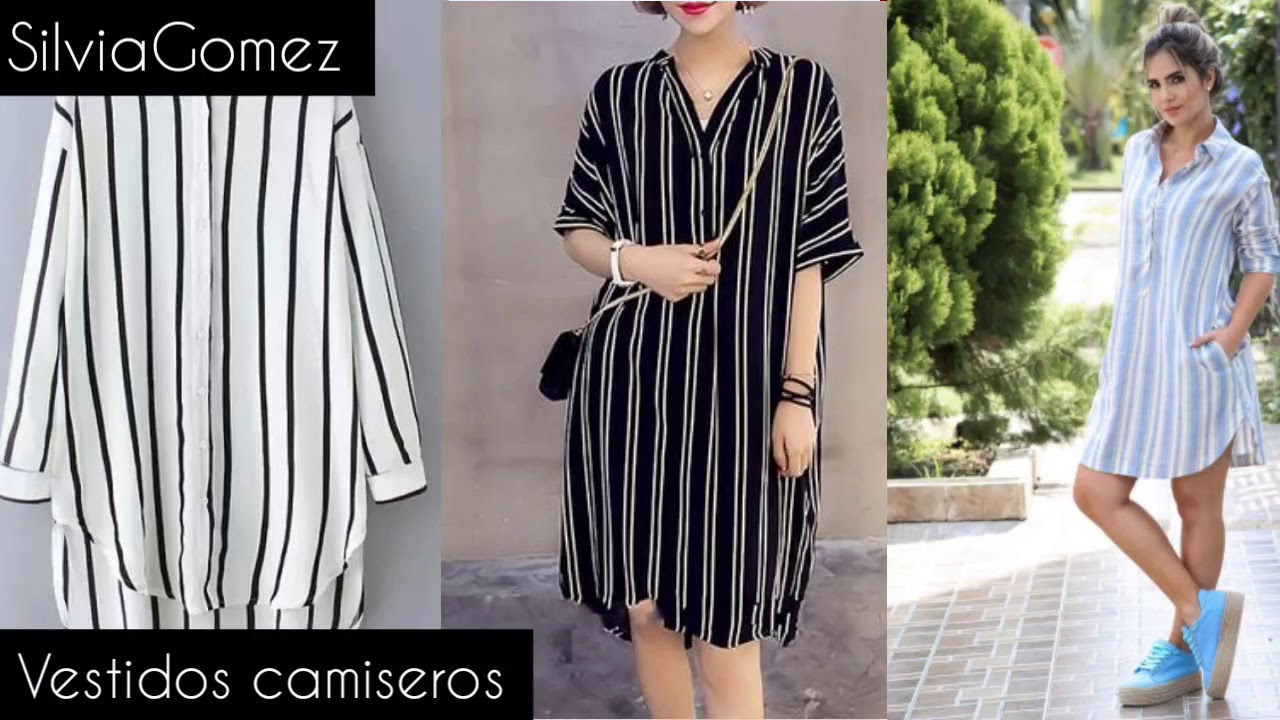 VESTIDOS CAMISEROS BONITOS Y SENCILLOS de Moda Mujer 2021/VESTIDOS hermosos tendencia 2021