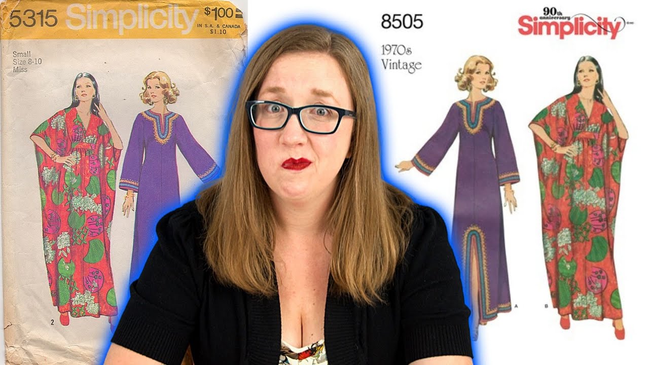 VINTAGE vs. REPRODUCTION, Caftan review, Simplicity 8505 vs. Simplicity 5315