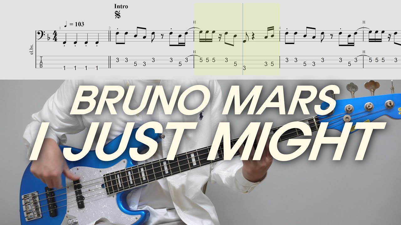 베이스 잘치고 싶은 당신에게 딱 맞는 연습곡│Bruno Mars – I Just Might │★★★☆☆│ BASS TAB