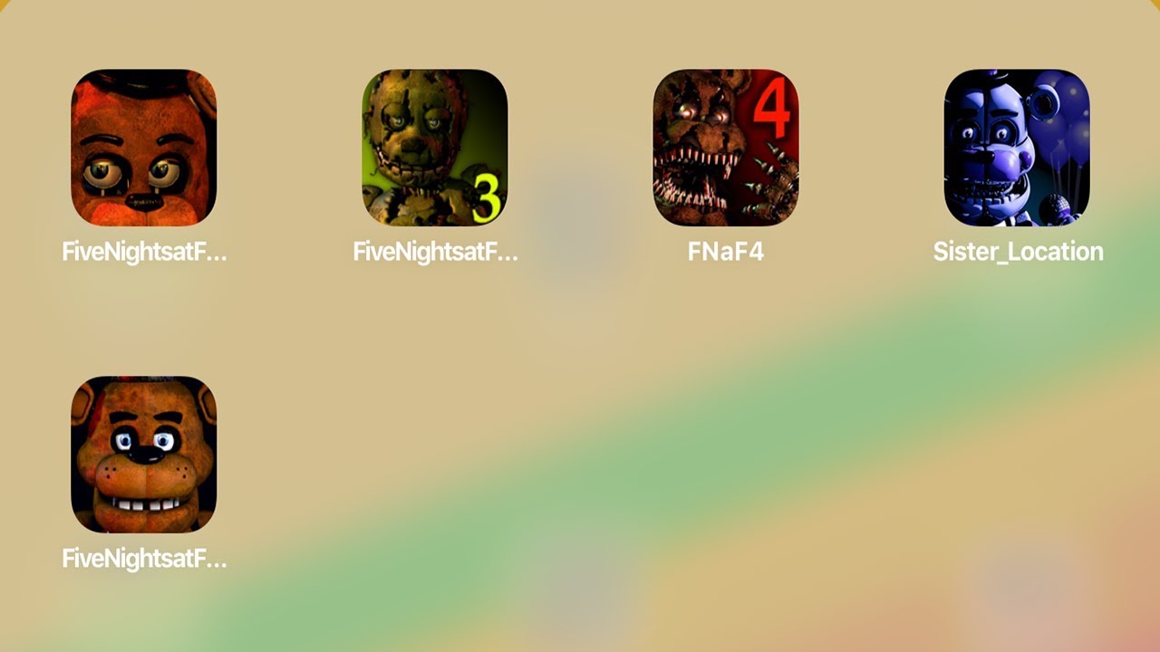 Five Nights at Freddy's, FNaF 5 Sister Location, FNaF 4, Five Nights at Freddy's 3, FNaF 2