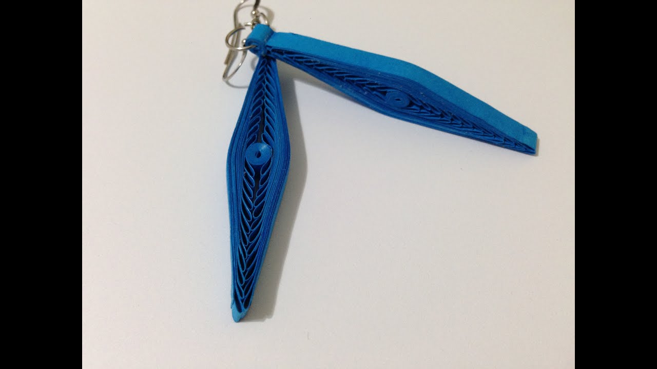 quilling earrings sapphire with a comb