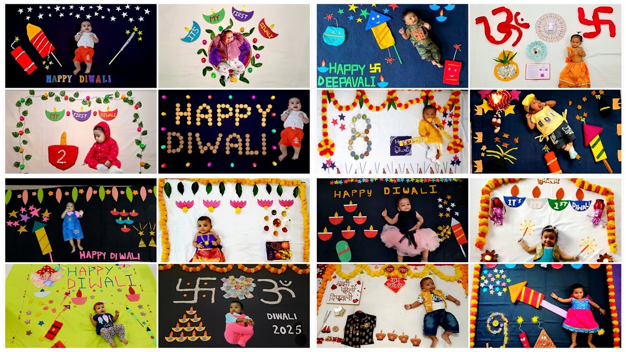150+ Diwali theme baby photoshoot ideas | diwali baby month decoration idea | baby photoshoot ideas 
