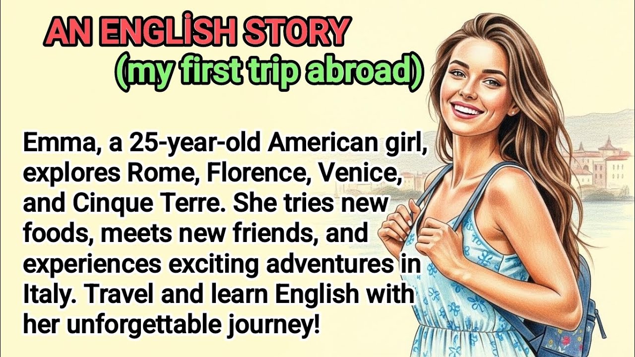 My First Trip Abroad: An Easy English Story for Beginners 🇺🇸✈️🇮🇹 #learnenglish #esl 