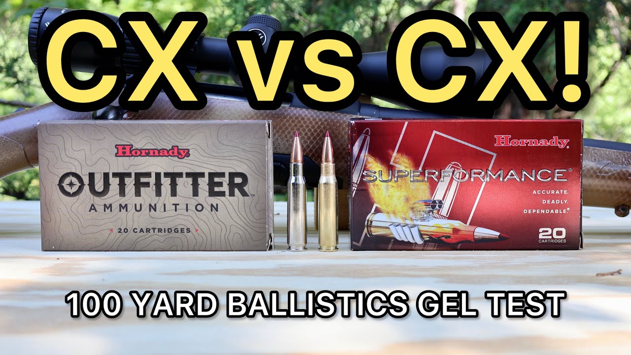 308 Winchester Hornady Outfitter vs Superformance CX Ballistics Gel Ammo Test