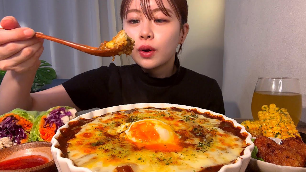 【ASMR】焼きチーズカレー [咀嚼音/EatingSounds/Mukbang/먹방]