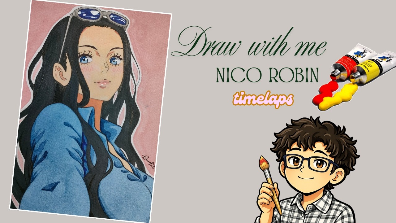 Nico Robin Painting Timelapse 🎨 | One Piece Fan Art | Full Art Process