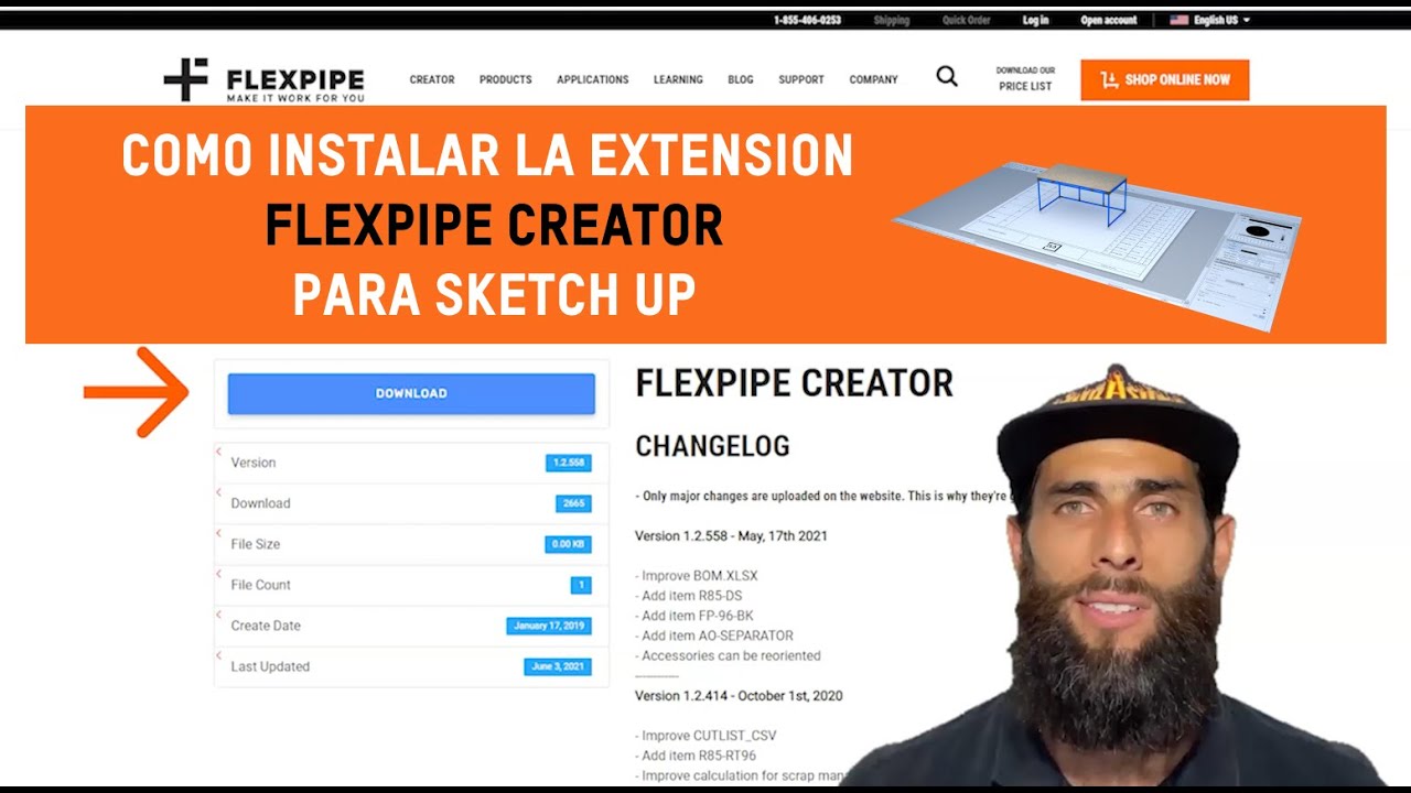 Como instalar la extension Flexpipe Creator para Sketch Up | Flexpipe