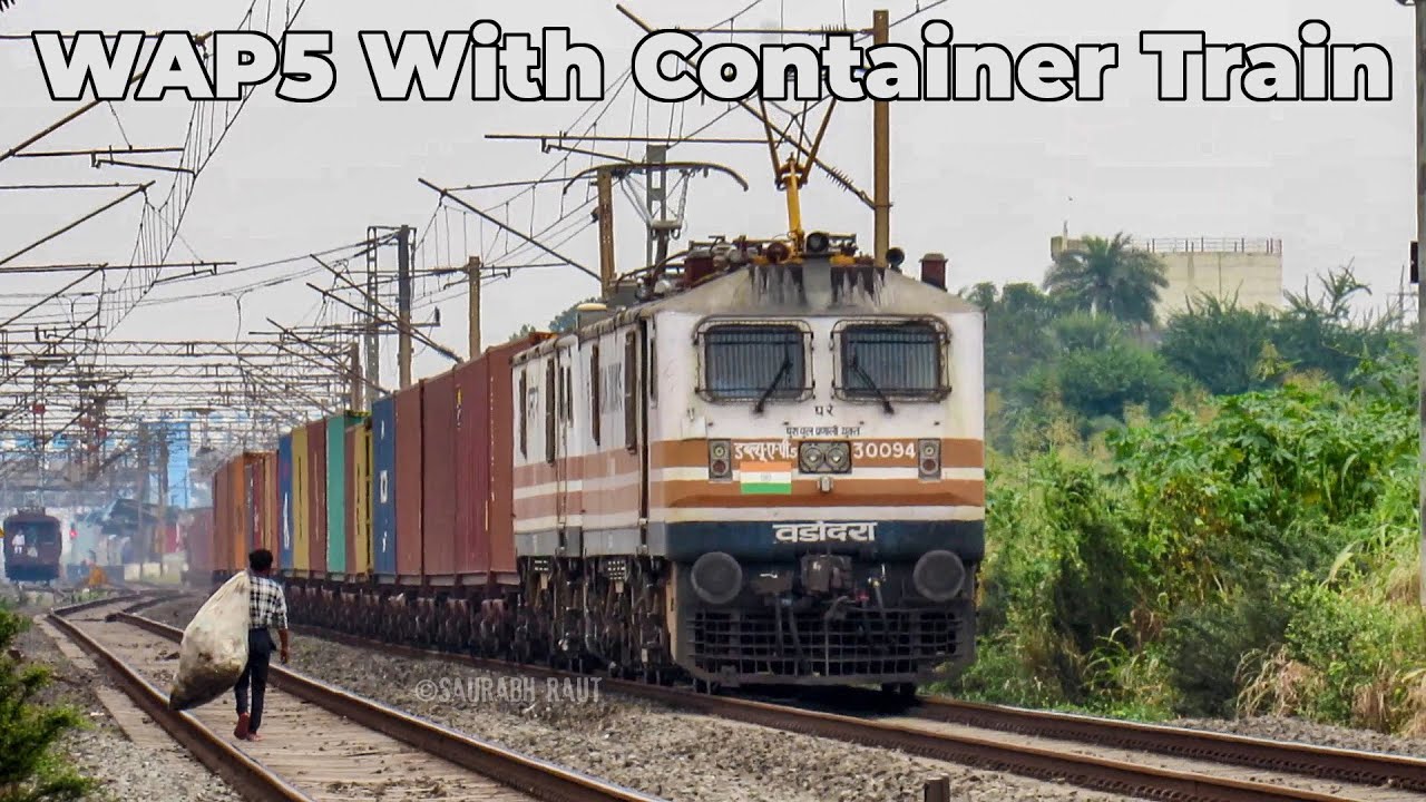 Utilizing Passenger Locomotives on Freight Trains to Keep the Machines Active | WAP5 with Container