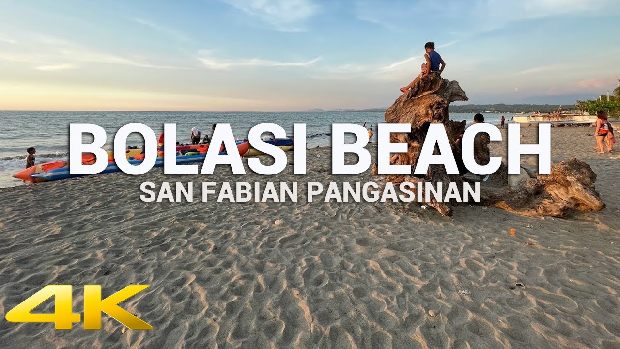 SUNSET AT BOLASI BEACH | San Fabian Pangasinan | Drone Aerial View | Walking Tour
