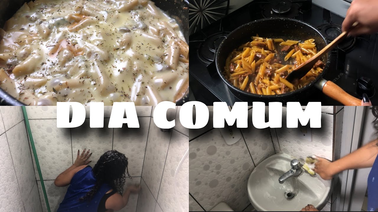 FIZ MACARRÃO COM TIRAS DE CARNE E QUEIJO| TUDO EM UMA PANELA SÓ| LAVEI MEU BANHEIRO| estava um nojo