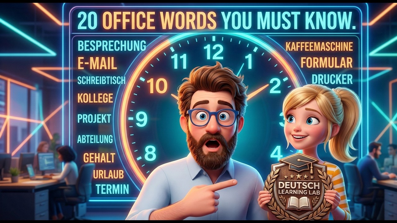 20 Essential German Office Words | (B1/B2 Level) | Bürovokabular