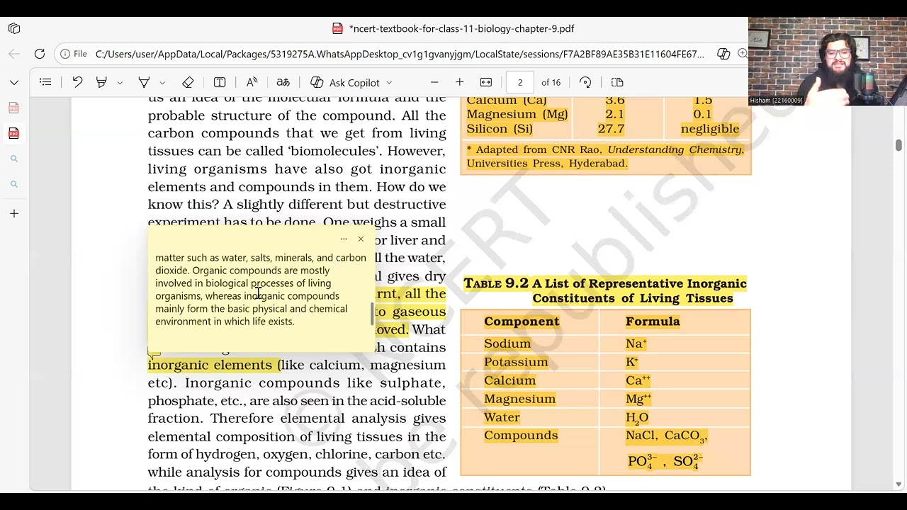 Biomolecules lec no. 2 NCERT Biology Line by Line for NEET Concept Mastery!