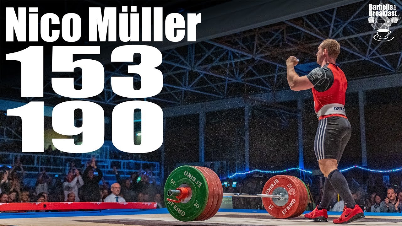 Nico Müller (81kg) 153kg Snatch 190kg Clean and Jerk - 2019 Bundesliga Finale