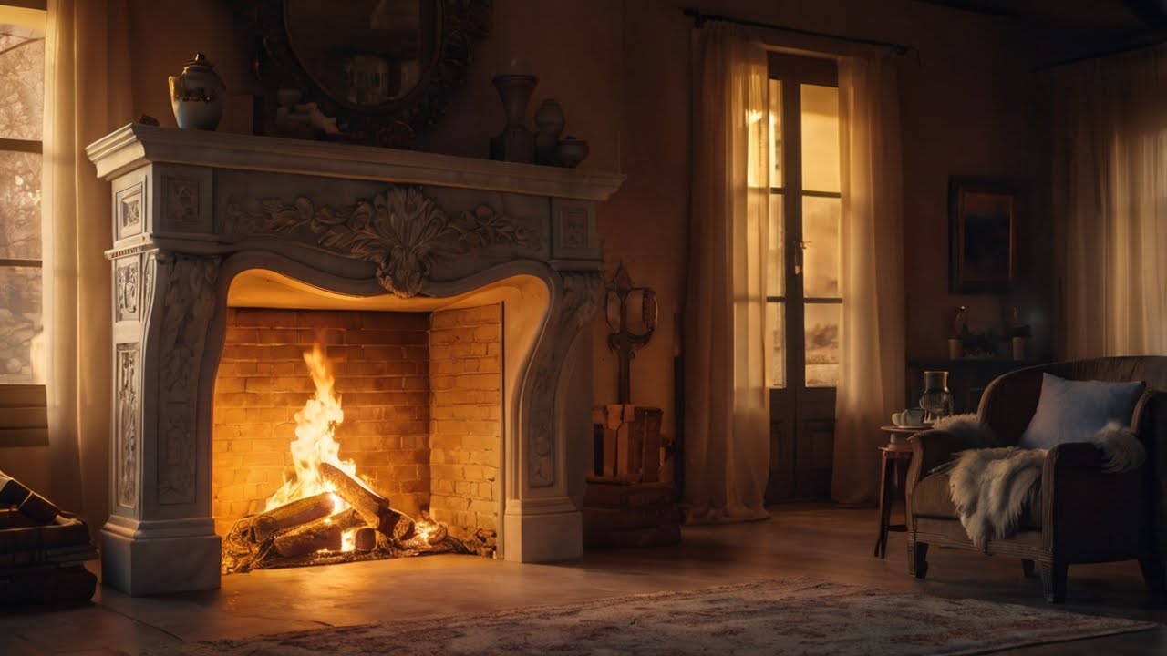 Cozy Fireplace Ambience 🔥 | 1 Hour Fire Sounds & Soft Sleep Music