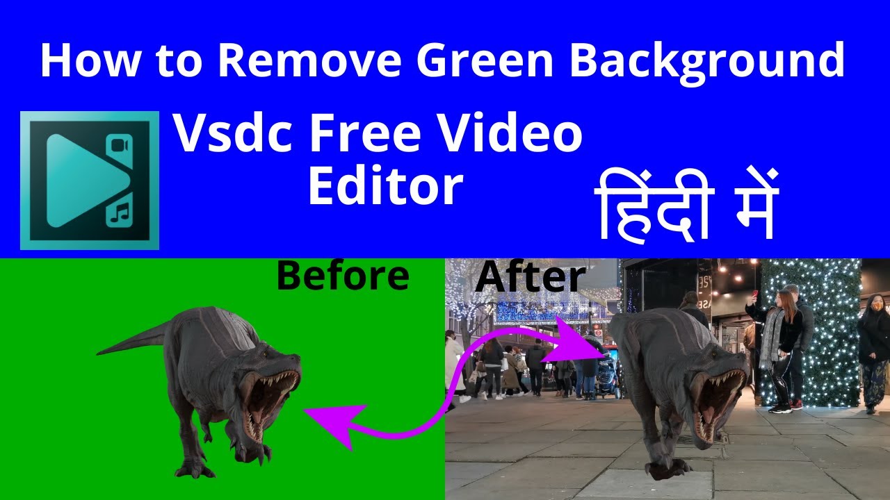 How to remove green background in Vsdc free video editor ||  In hindi