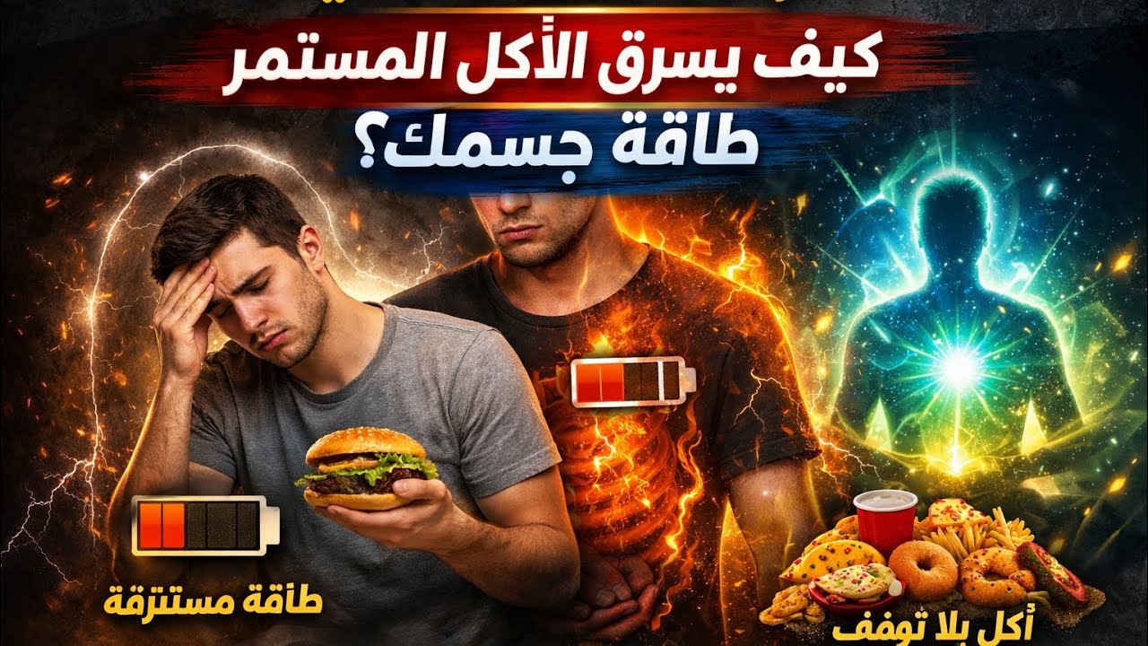 أنت متعب لأن جسمك في أزمة طاقة… و أحد الأسباب قد يكون الأكل طوال الوقت!