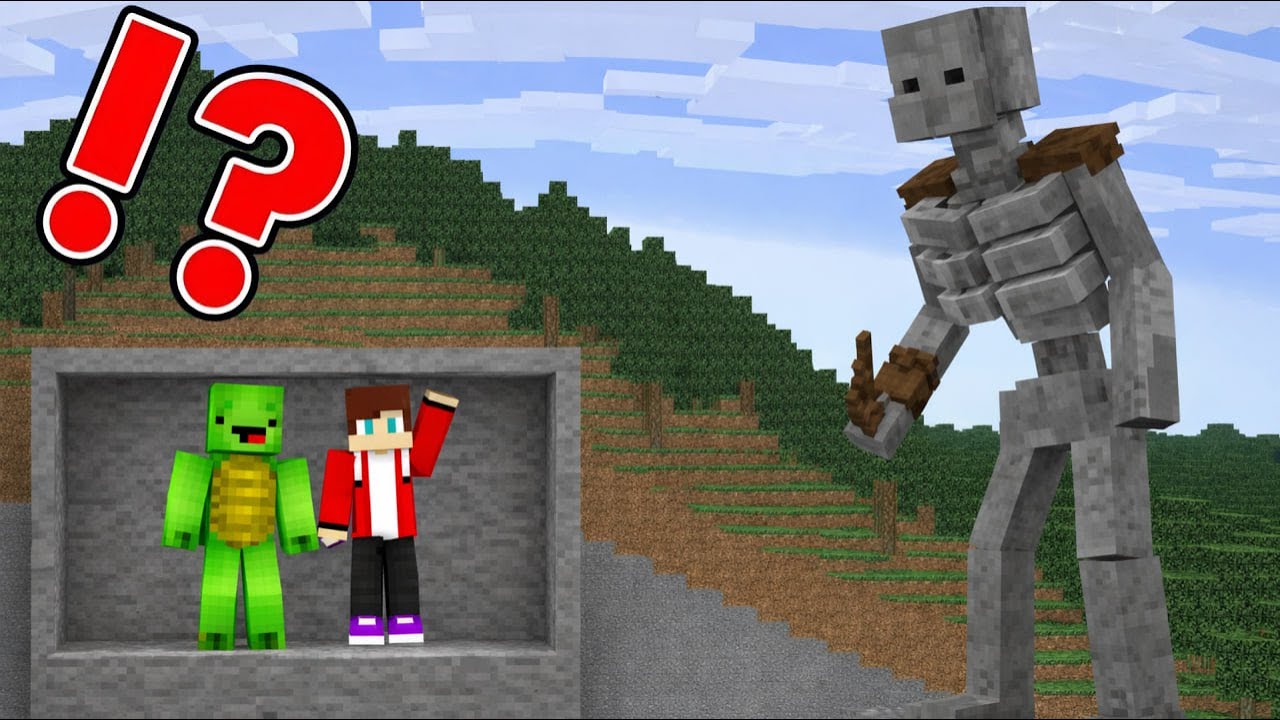 Mikey and JJ Underground Bunker vs Mutant Skeleton in Minecraft?! – Maizen