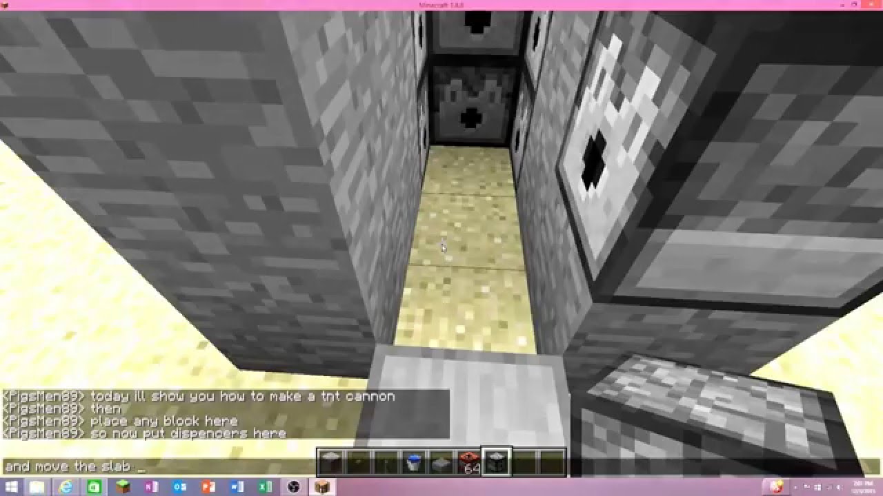 How do you make a Tn cannon in minecraft 1.9