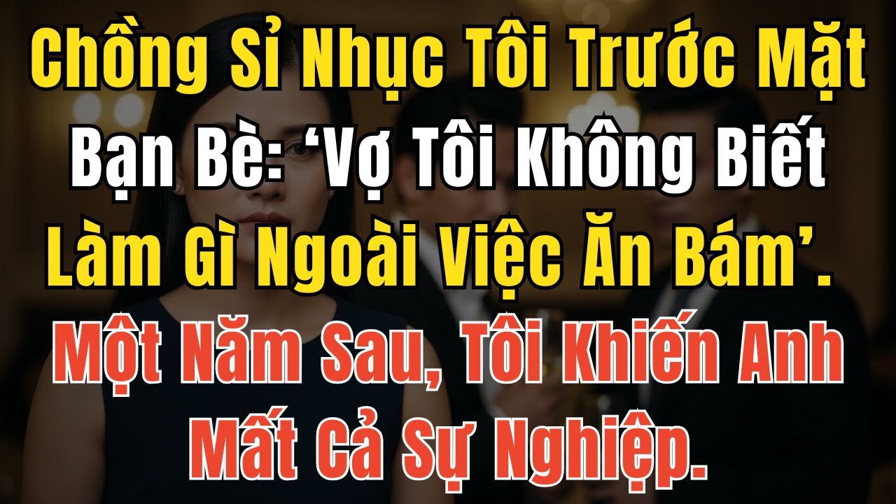 Chồng Sỉ Nhục Tôi Trước Mặt Bạn Bè: ‘Vợ Tôi Không Biết Làm Gì Ngoài Việc Ăn Bám’. Một Năm Sau