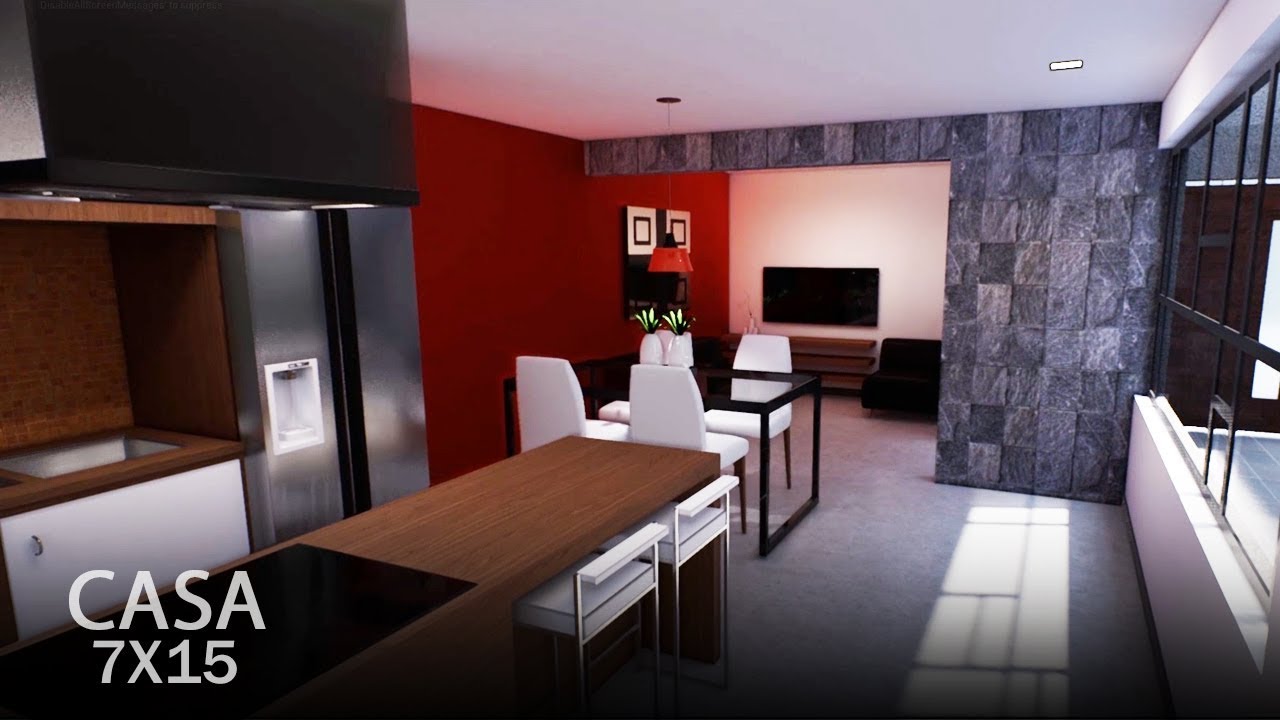 Casa 7x15 metros una planta | planos de casas