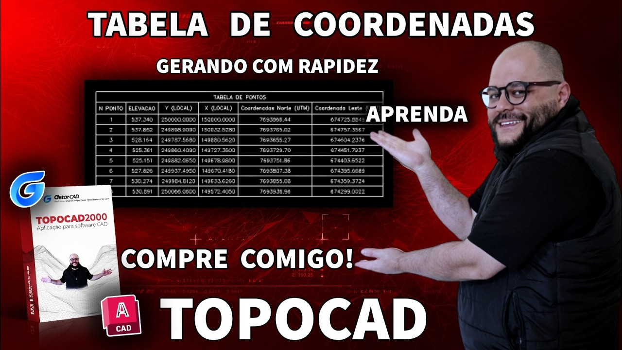Gerando TABELA de COORDENADAS com o TOPOCAD → FRAGGA DO CAD