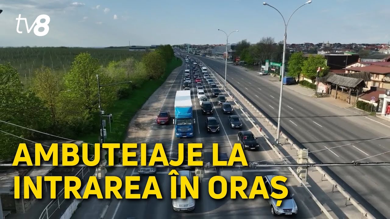 Ambuteiaje la intrare în oraș. Pe unele porțiuni de drum se circulă bară la bară