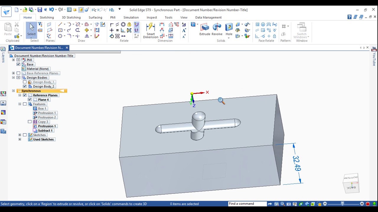 Cavity making in Solid Edge ST9 using copy surface and add body