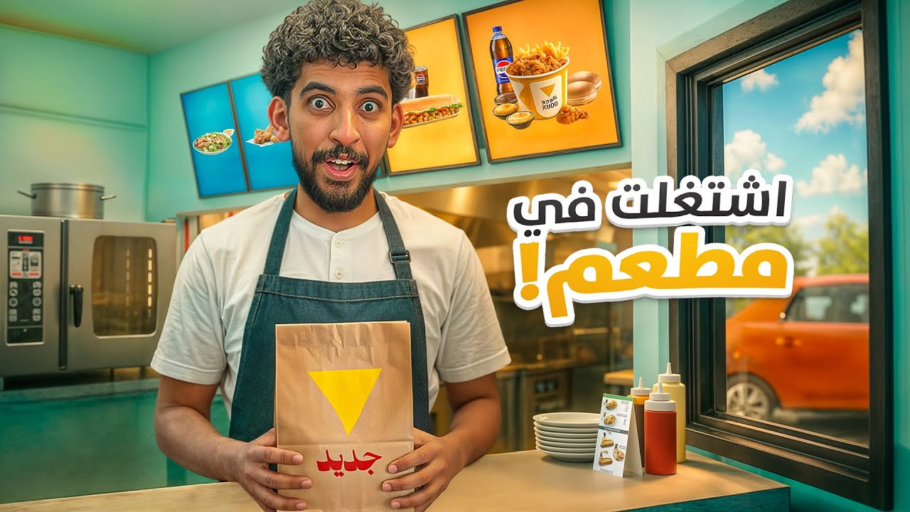 وش يصير اذا اشتغلت في مطعم يوم كامل ؟ 👔 |  ( اكل مجاني 😂💚 )