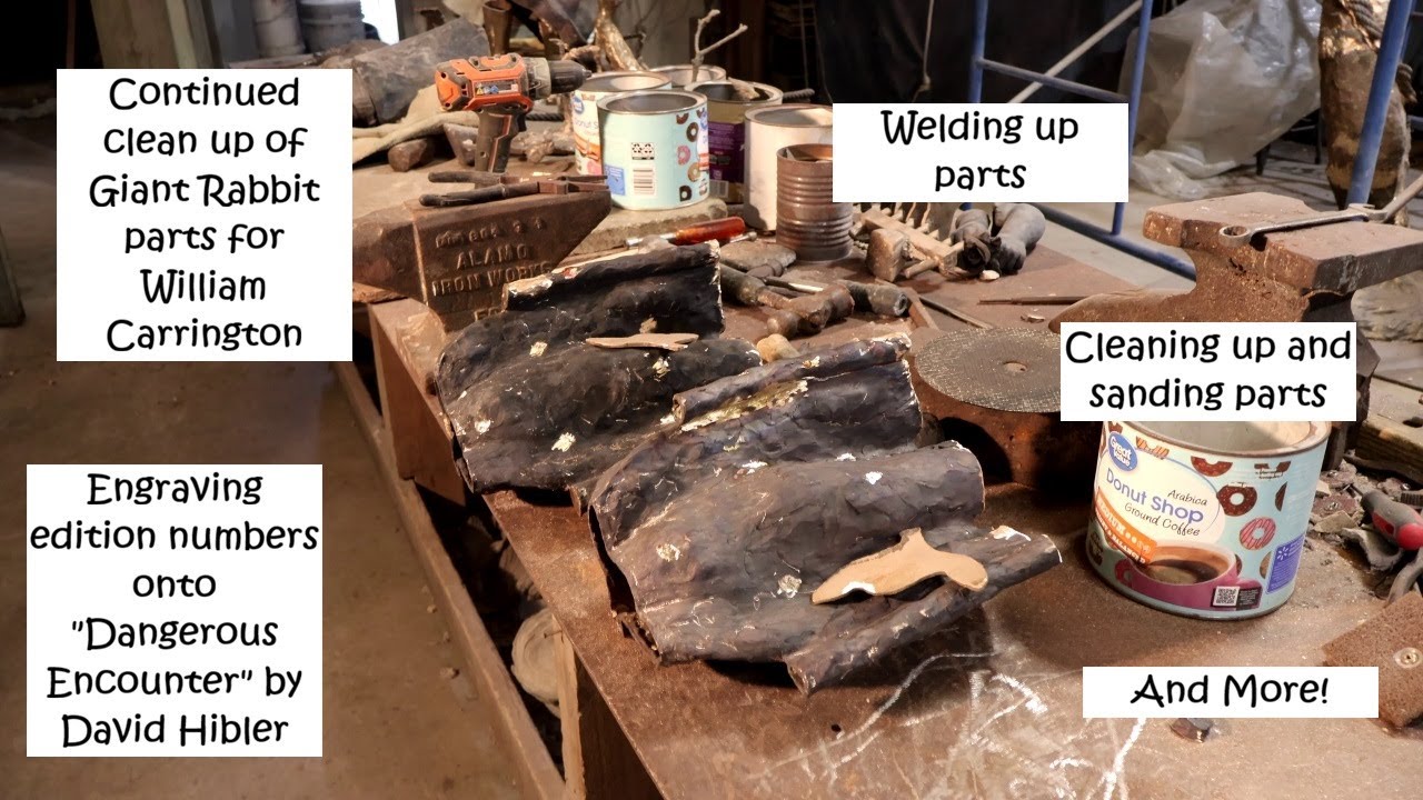 January 21, 2026 - Continued cleanup of Giant Rabbit parts for William Carrington, engraving edition